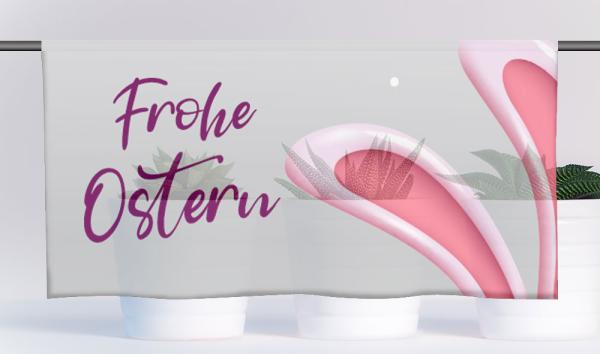 Cafehausgardine Ostern in silber